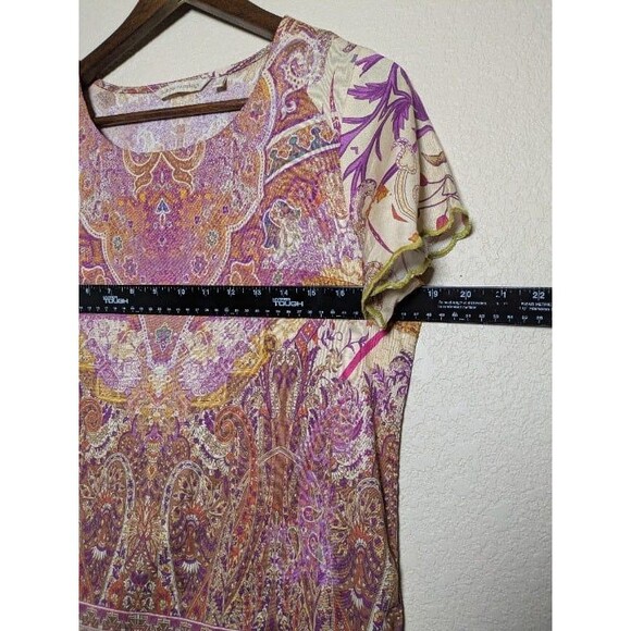 Soft Surroundings Boho Paisley Print Top Size Small Retro Festival Artistic - Picture 3 of 8